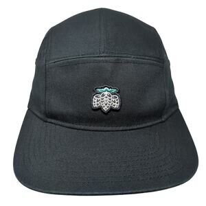 Crosby Hops Slideback 5 Panel Cap Black One Size Adjustable Embroidered Cotton
